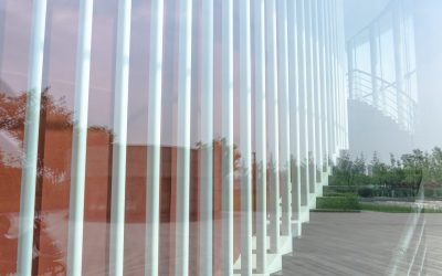 Modern glass silhouettes on modern building. Modern glass silhouettes on modern building.